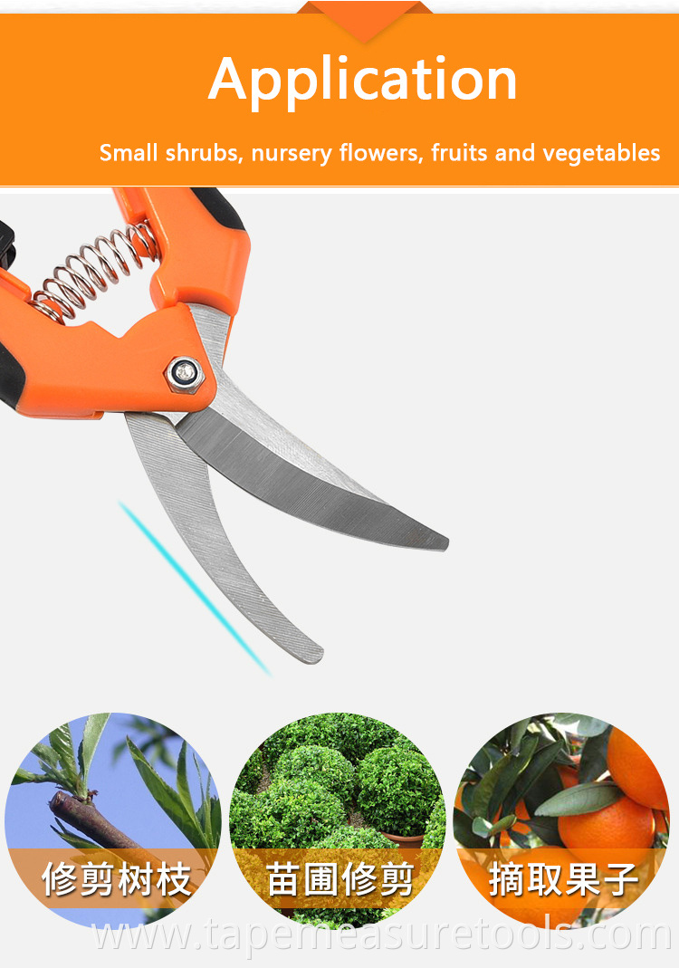 Curved head gardening scissors good quality garden pruning shears non-slip labor-saving flower branches tree branch shears